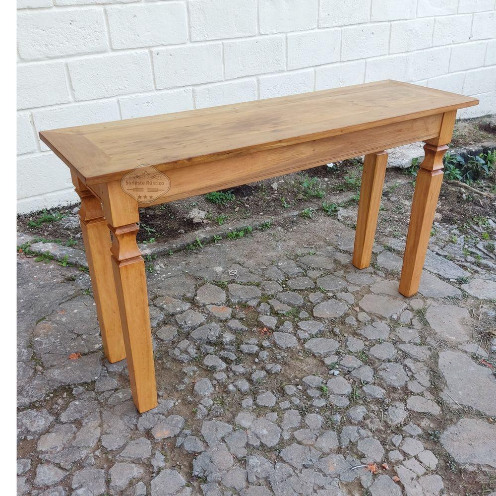 Mesa Em Madeira 130 X 40 Em Demolição Sudeste Rústico - 6