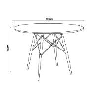 Mesa Eiffel Design Charles Eames Redonda 90cm Amêndoa Base Madeira Maciça - Cor: Marrom - 2