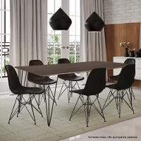 Mesa Elen Tampo Retangular 150 X 90 Cm De Madeira Amêndoa New Green - Marrom - 9