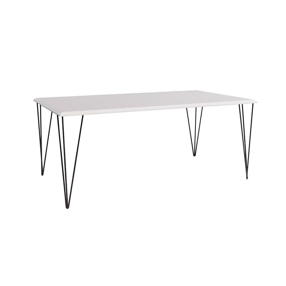 Mesa Elen Tampo Retangular 150 X 90 Cm De Madeira Branco New Green - Branco - 1