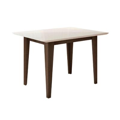Mesa para Sala de Jantar Kate 4 Lugares Retangular em MDP 120x90cm Amêndoa Off White