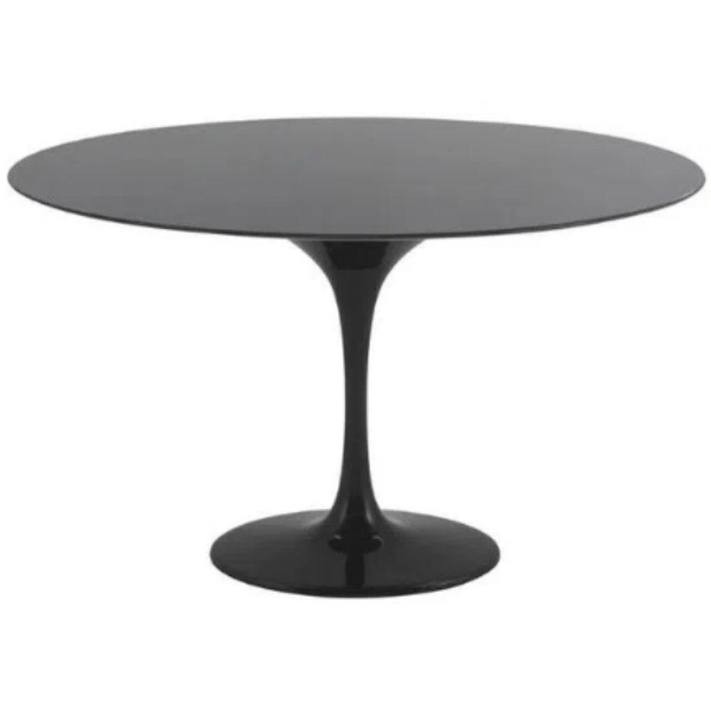 Mesa De Jantar Tulipa Saarinen Redonda 60 Cm Laqueada Preto - 1