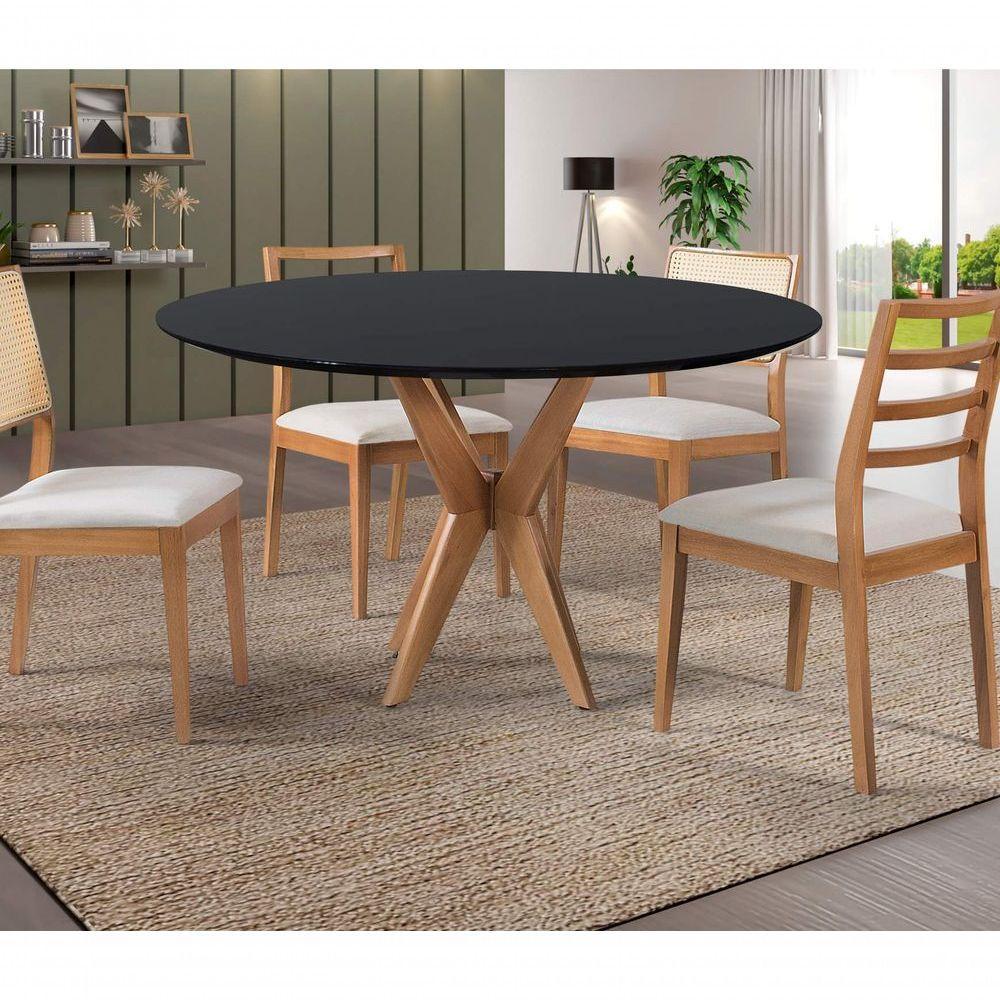 Mesas De Jantar Pandora Cor Preto Diâmetro 1m - 1