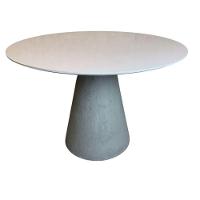 Mesa De Jantar Cone Concreto 150 Cm Tampo Laqueada Cor Branco - 1