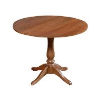 Mesa Redonda De Jantar 80Cm S/ Borda Rústica Em Madalena- Castanho - Marrom - 1