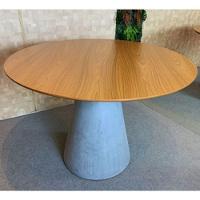 Mesa De Jantar Cone Cimento Rústico 150 Cm Tampo Freijó Marrom - 3