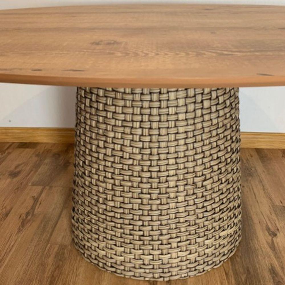 Mesa De Jantar Cone Oval 198x122 Cm Tampo Antíqua Base Fibra Sintética Cor Marrom - 5