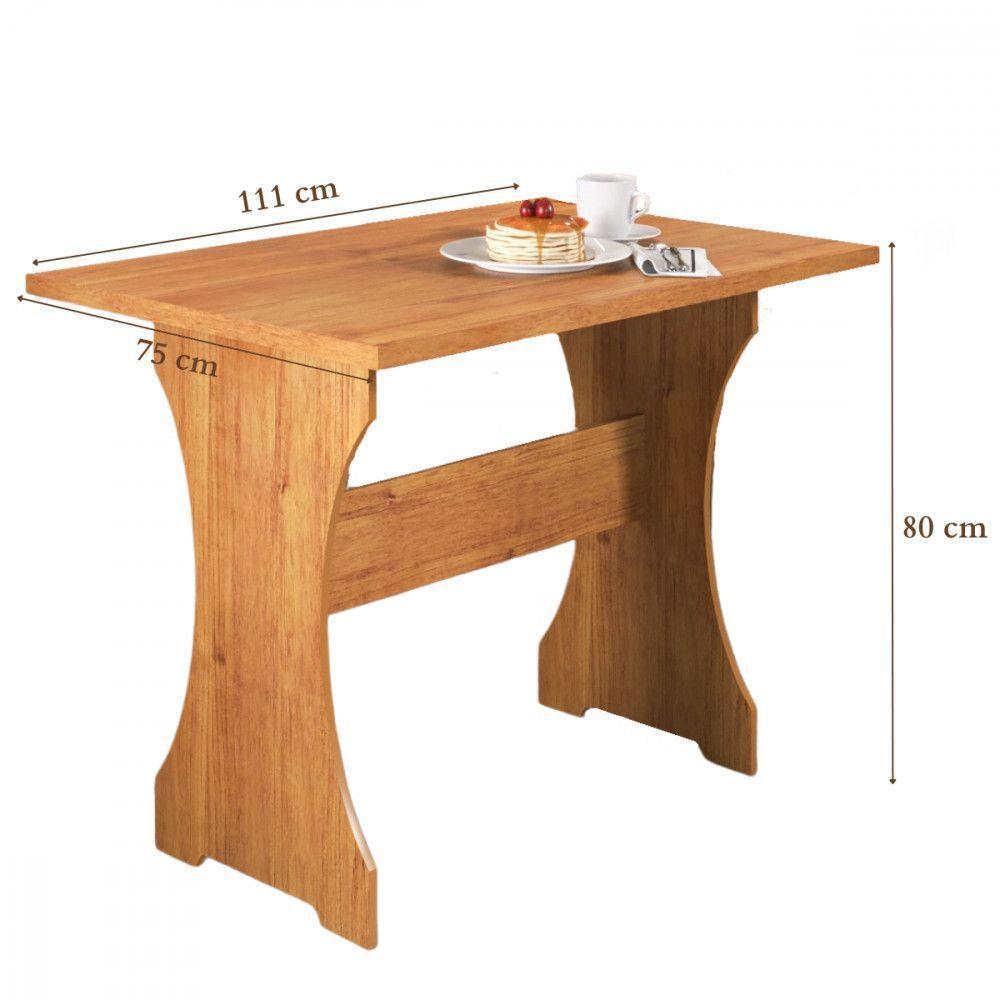 Mesa Com Banco Canto Estofado Golden Mel Tecido Linho Amendoa Viero Mel / Amendoa - 2