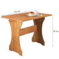 Mesa Com Banco Canto Estofado Golden Mel Tecido Linho Amendoa Viero Mel / Amendoa - 2