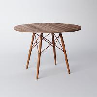 Mesa Eiffel Wood Cobre Tampo De Madeira 90 Cm Amêndoa Asturias - Cor: Marrom - 1