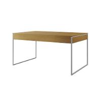 Mesa Jantar Industrial Retangular Canela 137X90Cm Base Ferro Branco Cor: Canela - 3