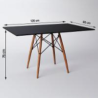 Mesa Eiffel Wood Tampo Retangular De Madeira 120 X 80 Cm Preto - 2