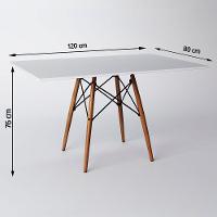 Mesa Eiffel Tampo Retangular De Madeira 120X75Cm Branco - 2