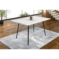 Mesa Sala De Jantar Preto 120X75Cm Tampo Branco Branco - 1