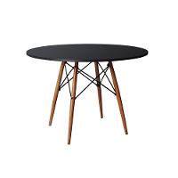 Mesa Eiffel Design Charles Eames 90cm Preta Base Madeira Maciça - 3