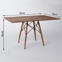 Mesa Eiffel Wood Tampo Retangular De Madeira 120 X 80 Cm Amêndoa New Green - Marrom - 2