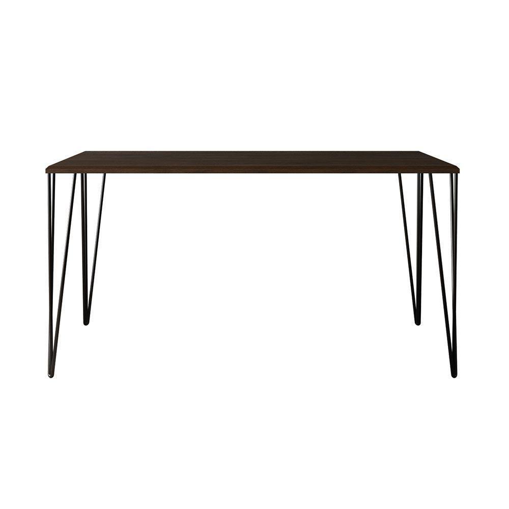 Mesa Elen Tampo Retangular 140 X 80 Cm De Madeira Amêndoa Asturias - Cor: Marrom - 3