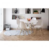 Mesa Eiffel Tampo De Madeira 90cm Branco tampo Branco - 2