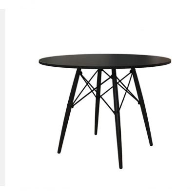 Mesa Eiffel Wood Tampo De Madeira 90cm Tampo:Preto
