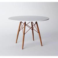 Mesa Eiffel Wood Cobre Tampo De Madeira 90cm Tampo:Branco - 1
