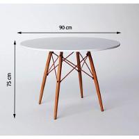 Mesa Eiffel Wood Cobre Tampo De Madeira 90cm Tampo:Branco - 3