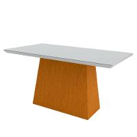 Mesa De Jantar 6 Lugares Tampo De Madeira Com Vidro 1,60cm - 4