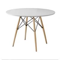 Mesa Eiffel Wood Tampo De Madeira 90cm Cordotampo:Branco - 1