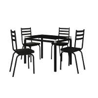 Jogo Mesa Cozinha 107 X 70cm 4 Cadeiras 118 Assento Preto - 4