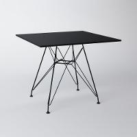 Mesa Eiffel Quadrada 90Cm Tampo De Madeira Preto Com Base De Ferro Preto Cor: Preto - 1