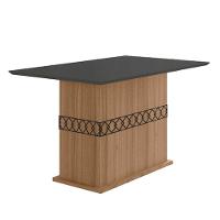 Mesa Para Sala De Jantar 136cm Retangular Tampo Chanfrado Agata Poliman Carvalho Com Grafite - 6