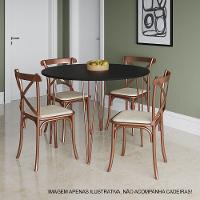 Mesa Jantar Redonda Preta Hairpin 110cm Elen Base Cobre - Cor: Preto - 3