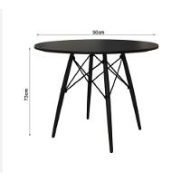 Mesa Eiffel Wood Tampo De Madeira 90cm Cordotampo:Preto