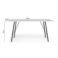 Mesa Sala De Jantar Paraty Preto 140x80cm Tampo Branco - Cor: Preto - 2