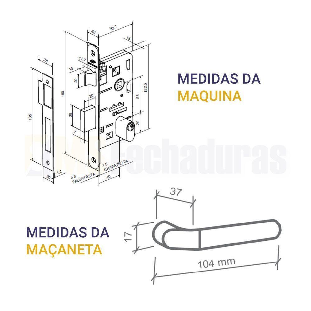 Fechadura Imab Externa Luna Cromado - 4