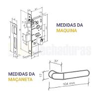 Fechadura Imab Externa Luna Cromado