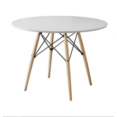 Mesa Eiffel Tampo De Madeira 90cm Branco Cordotampo:Branco