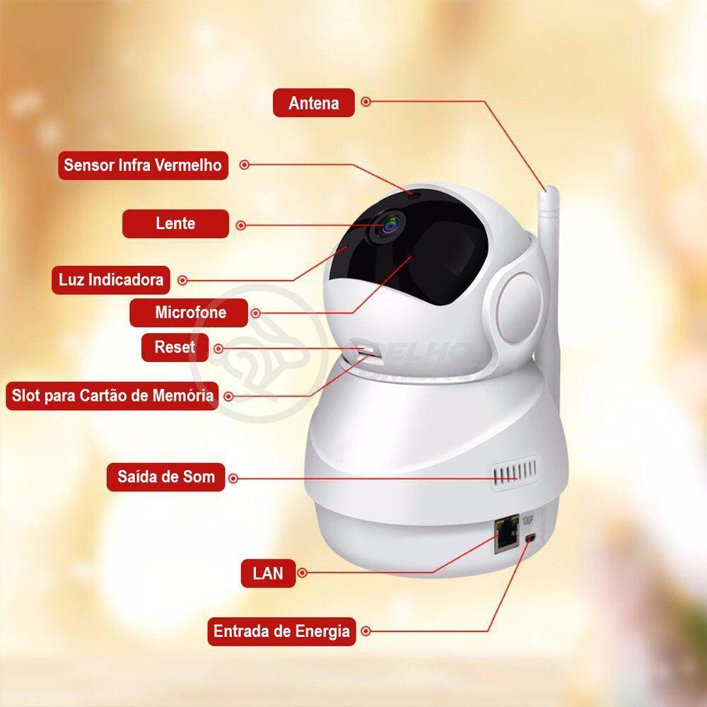 Câmera Ip C360 Segurança Wifi Hd 1080P Sem Fio Jortan 8166Xp - 2