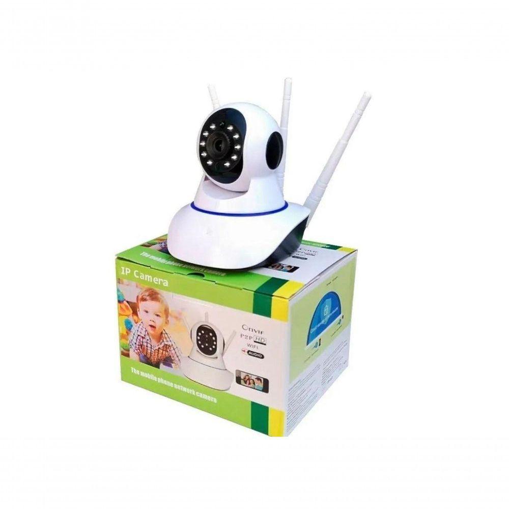 Camera Ip 3 Antenas Wifi Audio Sem Fio 360 Hd - 1