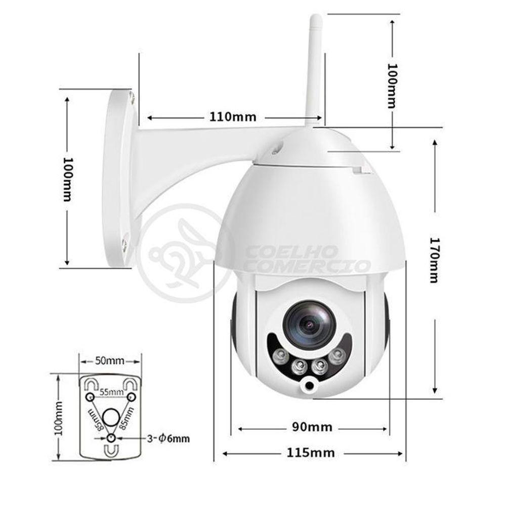 Câmera Ip Rotativa Speed Dome 355º Prova Dágua Wifi Hd 1080P - 9