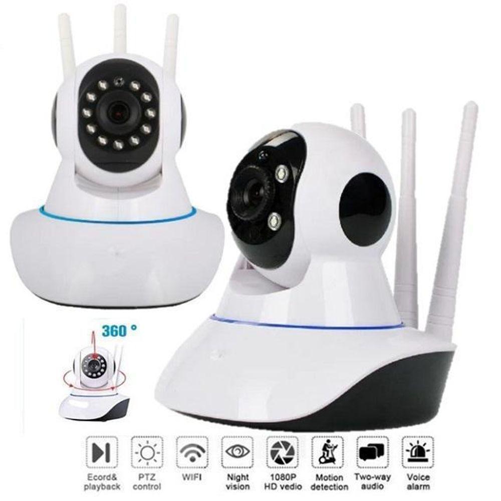 Camera Ip 3 Antenas Wireless Sem Fio Wifi Sensor Noturna - 5