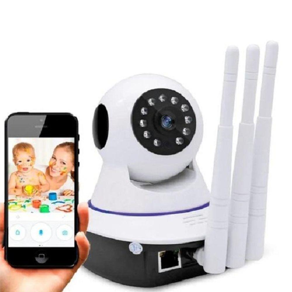 Camera Ip 3 Antenas Wireless Sem Fio Wifi Sensor Noturna - 7