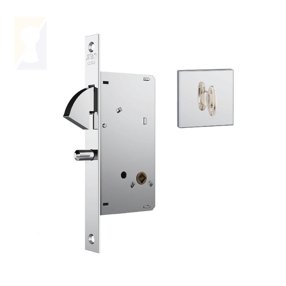 Fechadura Stam Porta De Correr Banheiro 950 Ros. Quadrada Polido - 1