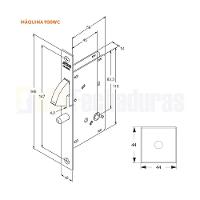 Fechadura Stam Porta De Correr Banheiro 950 Ros. Quadrada Polido - 3