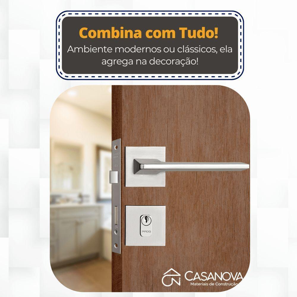 Fechadura De Porta Pado Sara Escovada Acetinada 55mm Externa - 4
