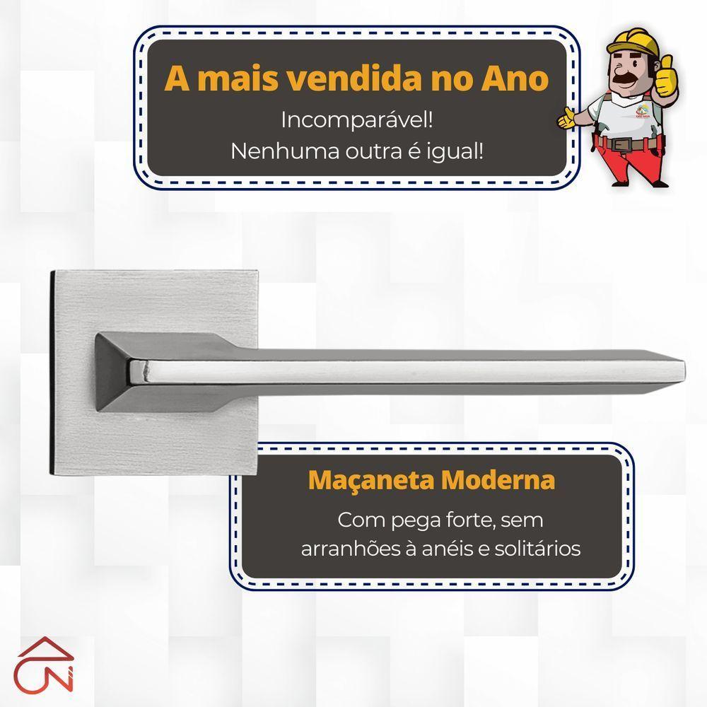 Fechadura De Porta Pado Sara Escovada Acetinada 55mm Externa - 5