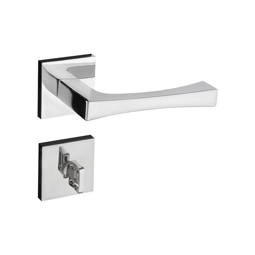 Fechadura Vivaldi Cromada Roseta Quadrada 40mm Pado Banheiro / Wc - 1