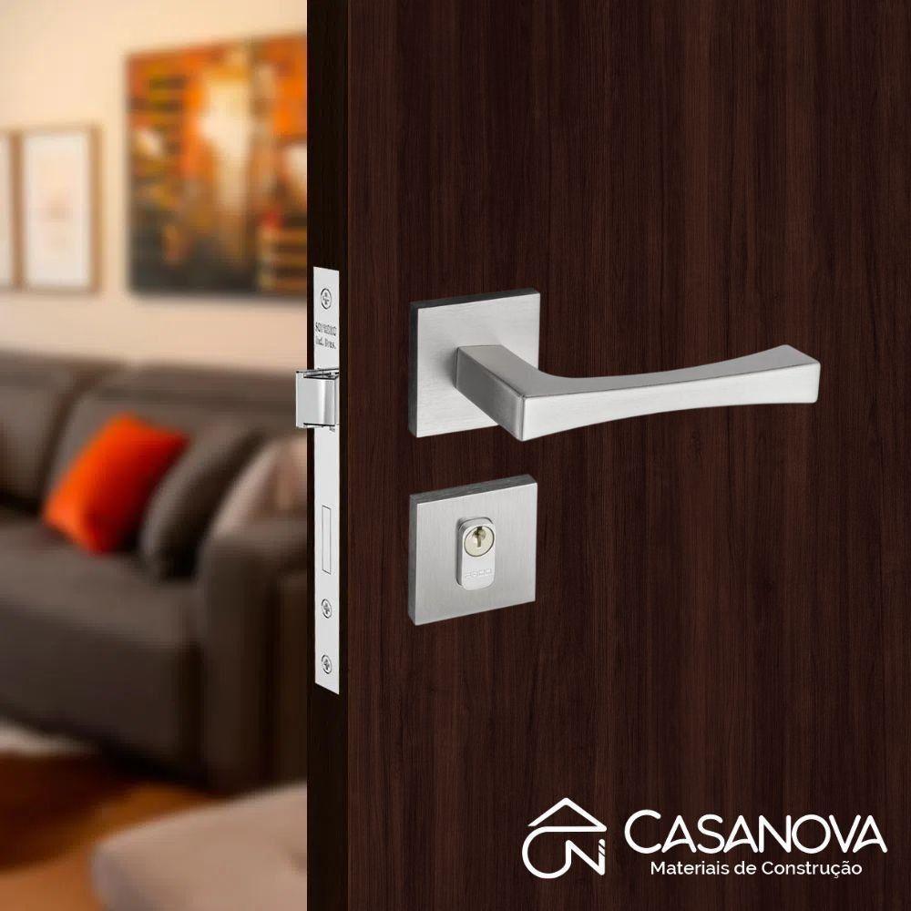 Fechadura Vivaldi Cromado Acetinado Roseta Quadrada 40mm Pado Externa - 5