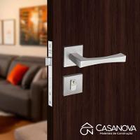 Fechadura Vivaldi Cromado Acetinado Roseta Quadrada 40mm Pado Externa - 5