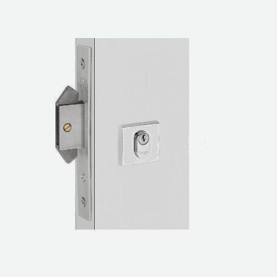 Fechadura Porta De Correr Haga Externa Inox Cromado Roseta Quadrada 4600