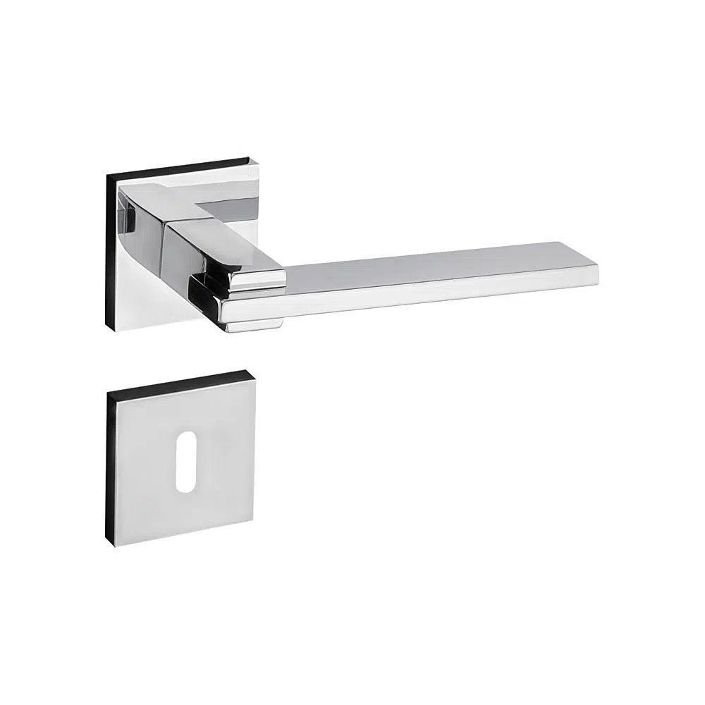 Fechadura Nina Cromada Roseta Quadrada 55mm Pado Interna - 5